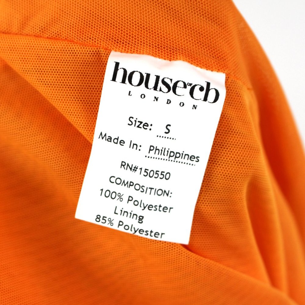 House Of CB Tangerine Baby Halter Cut-Out Long Sleeve Mini Dress S Orange Small - Picture 9 of 9